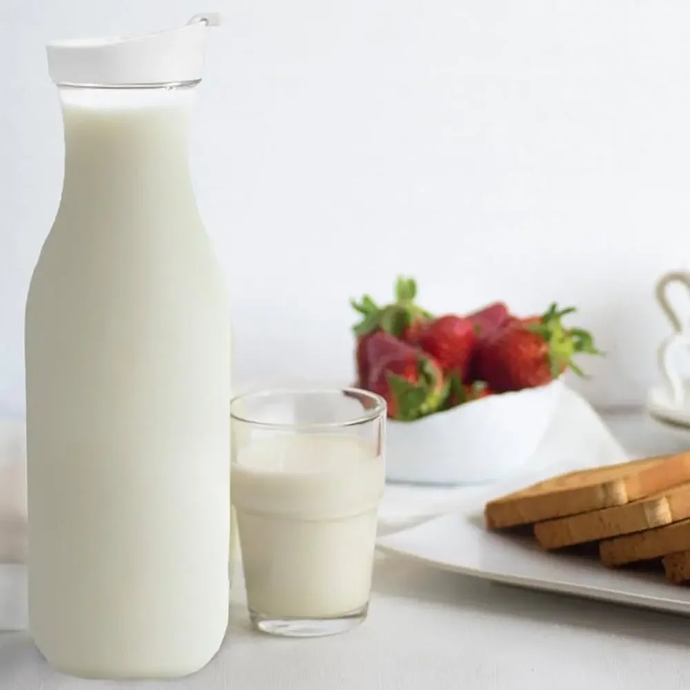 Set of 4 Plastic Water Pitcher With Lid Round Carafe